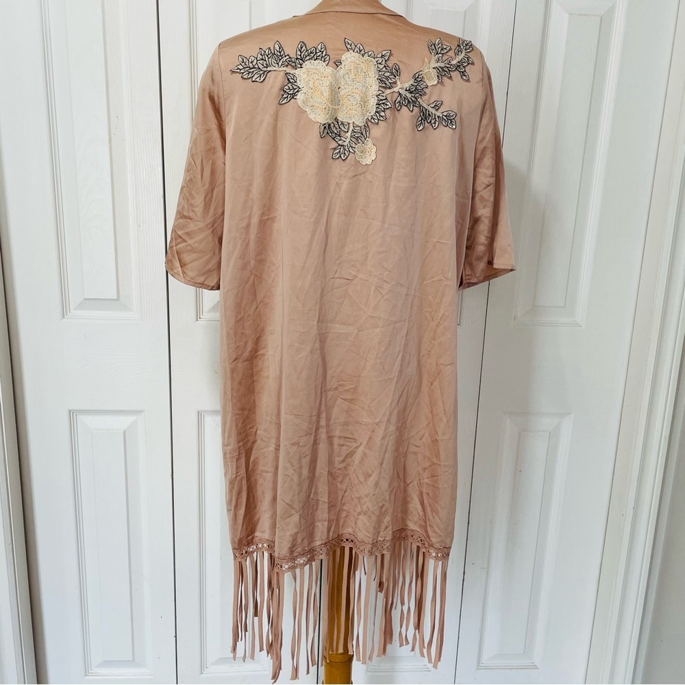 Charlotte Russe Brown Open Front Kimono Coverup